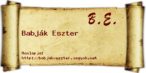 Babják Eszter névjegykártya