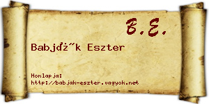 Babják Eszter névjegykártya