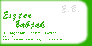 eszter babjak business card